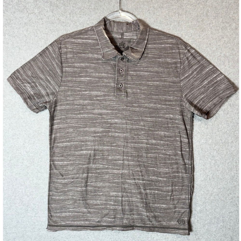 Helix Polo Shirt Mens Medium‎ Striped Casual Short Sleeve Modern Fit Brown